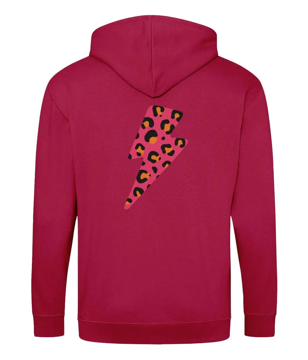 Pink and orange lightning bolt zip up hoodie - Trend Tonic