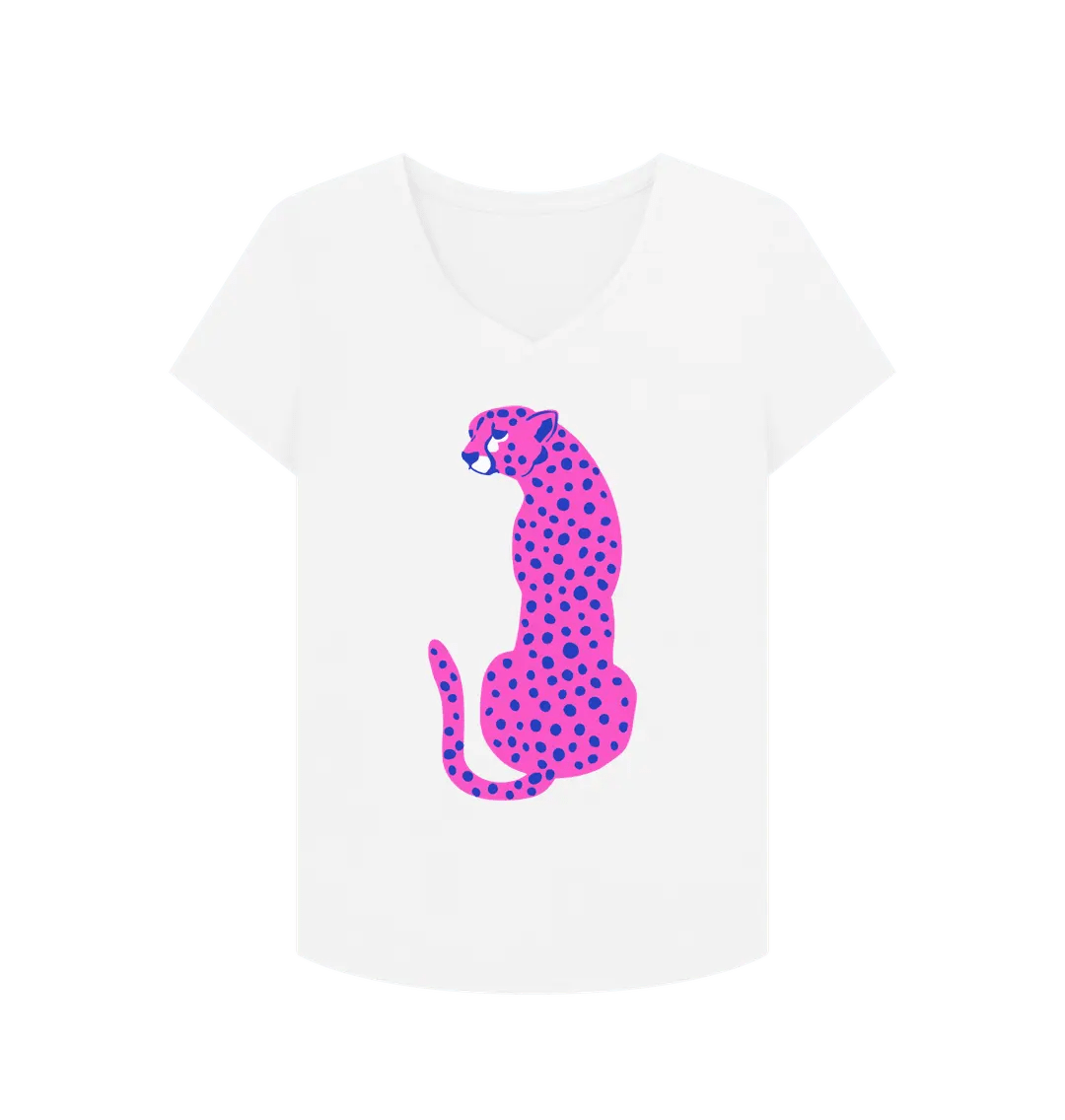 Pink cheetah V neck t-shirt - Trend Tonic