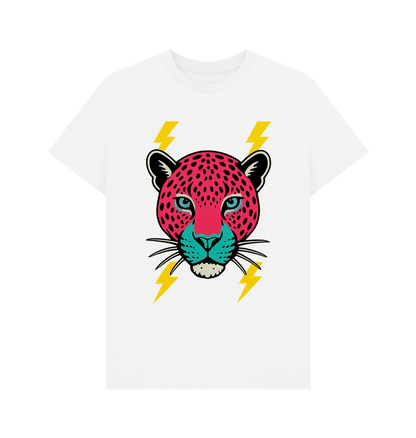 Pink leopard face crew neck t-shirt - Trend Tonic