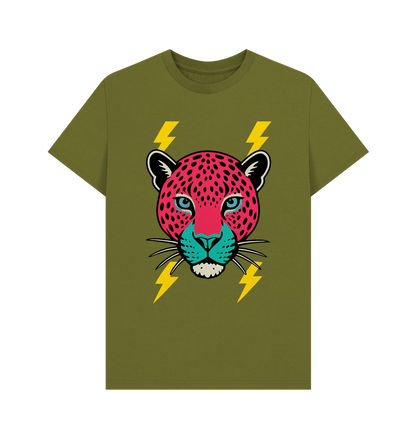 Pink leopard face crew neck t-shirt - Trend Tonic