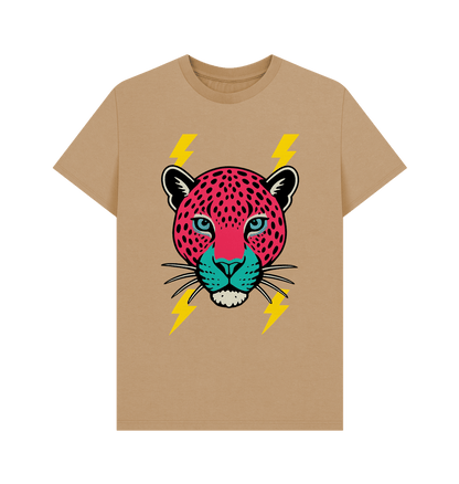 Pink leopard face crew neck t-shirt - Trend Tonic