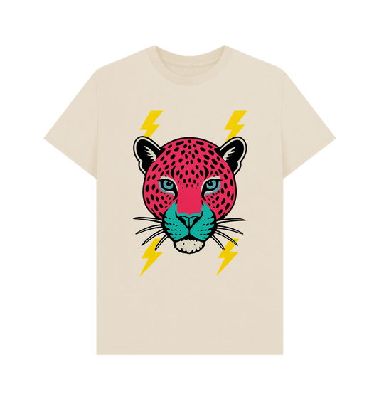 Pink leopard face crew neck t-shirt - Trend Tonic