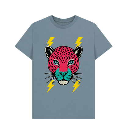Pink leopard face crew neck t-shirt - Trend Tonic