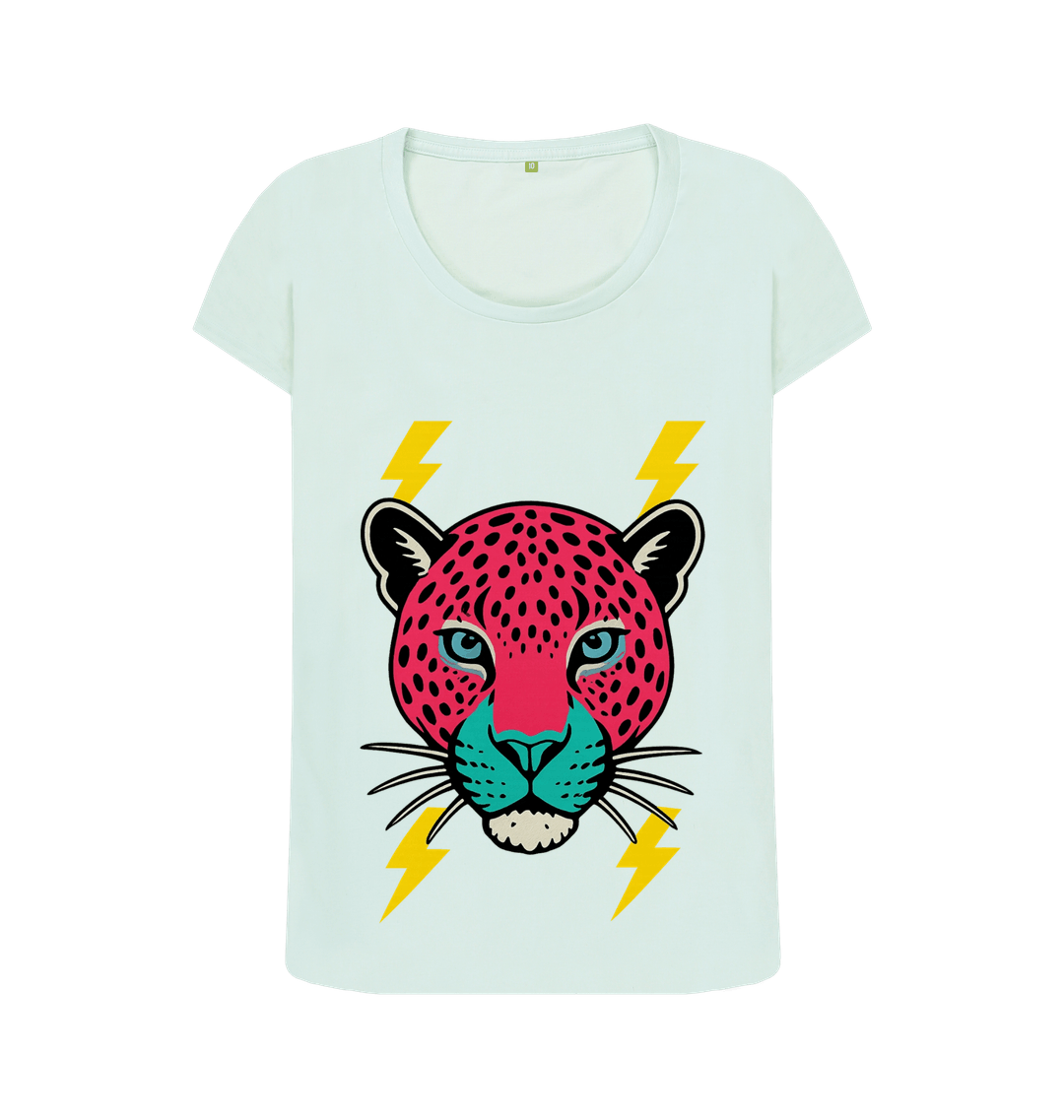 Pink leopard scoop neck t-shirt - Trend Tonic