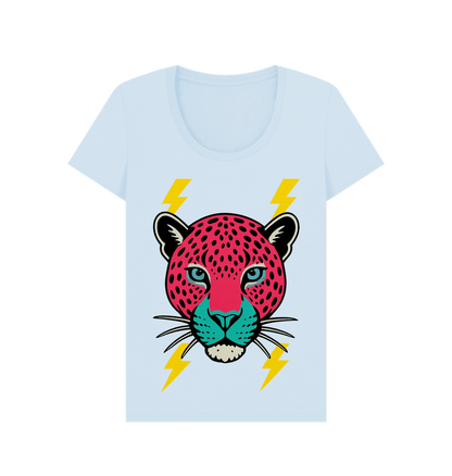 Pink leopard scoop neck t-shirt - Trend Tonic