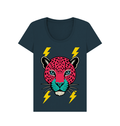 Pink leopard scoop neck t-shirt - Trend Tonic