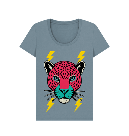 Pink leopard scoop neck t-shirt - Trend Tonic