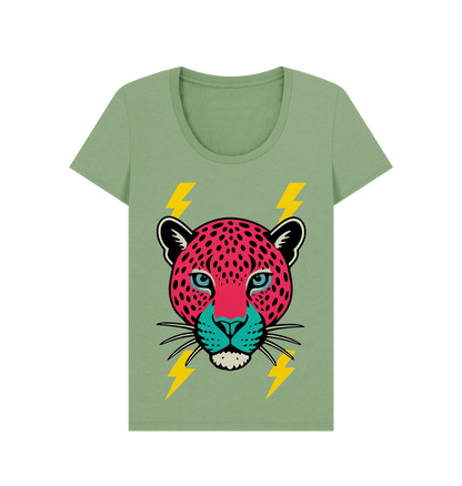 Pink leopard scoop neck t-shirt - Trend Tonic