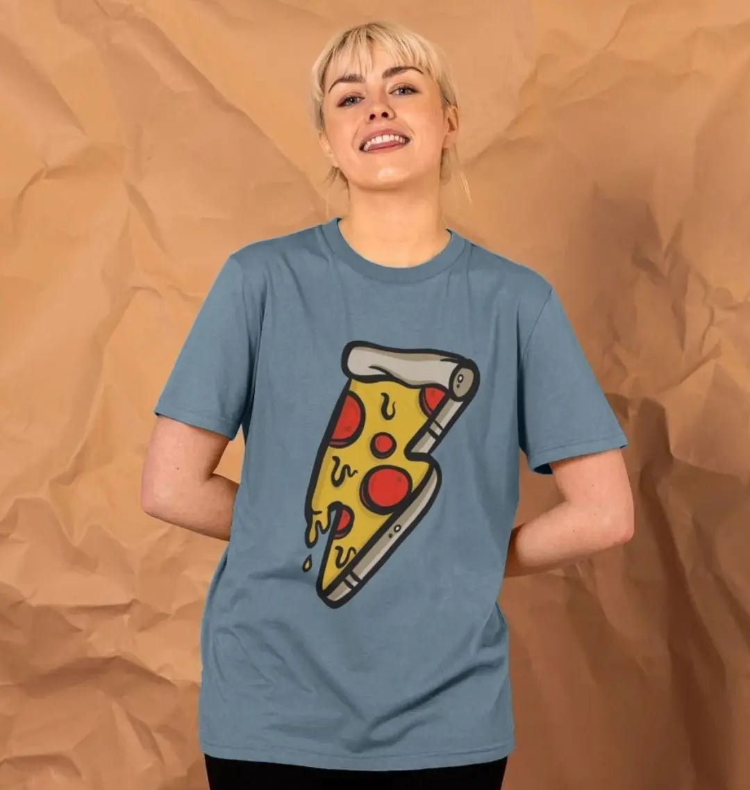 Pizza lightning bolt crew neck t-shirt - Trend Tonic