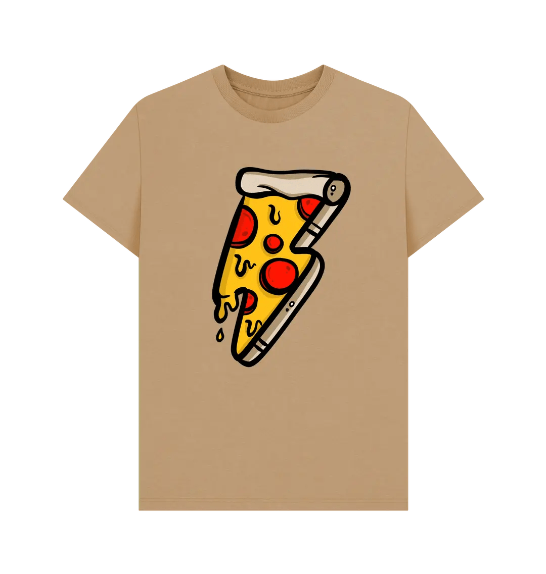 Pizza lightning bolt crew neck t-shirt - Trend Tonic