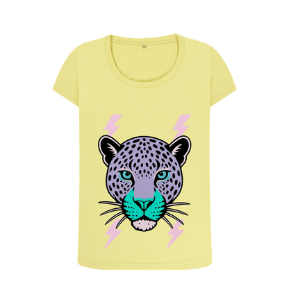 Purple leopard face scoop neck t-shirt - Trend Tonic