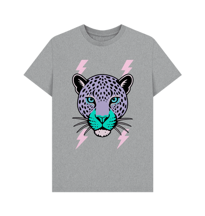 Purple leopard lightning bolt crew neck t-shirt - Trend Tonic