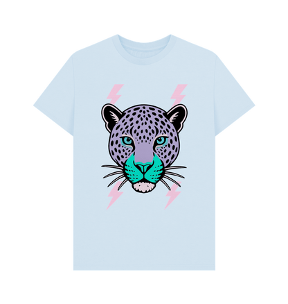 Purple leopard lightning bolt crew neck t-shirt - Trend Tonic