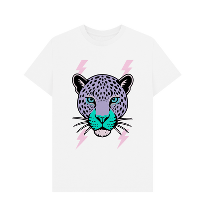 Purple leopard lightning bolt crew neck t-shirt - Trend Tonic