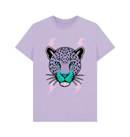 Purple leopard lightning bolt crew neck t-shirt - Trend Tonic
