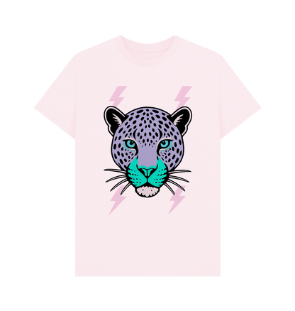 Purple leopard lightning bolt crew neck t-shirt - Trend Tonic