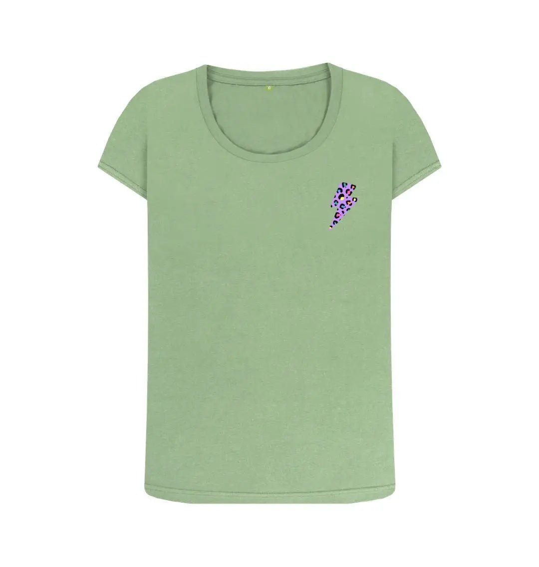 Rainbow leopard print scoop neck tshirt - Trend Tonic