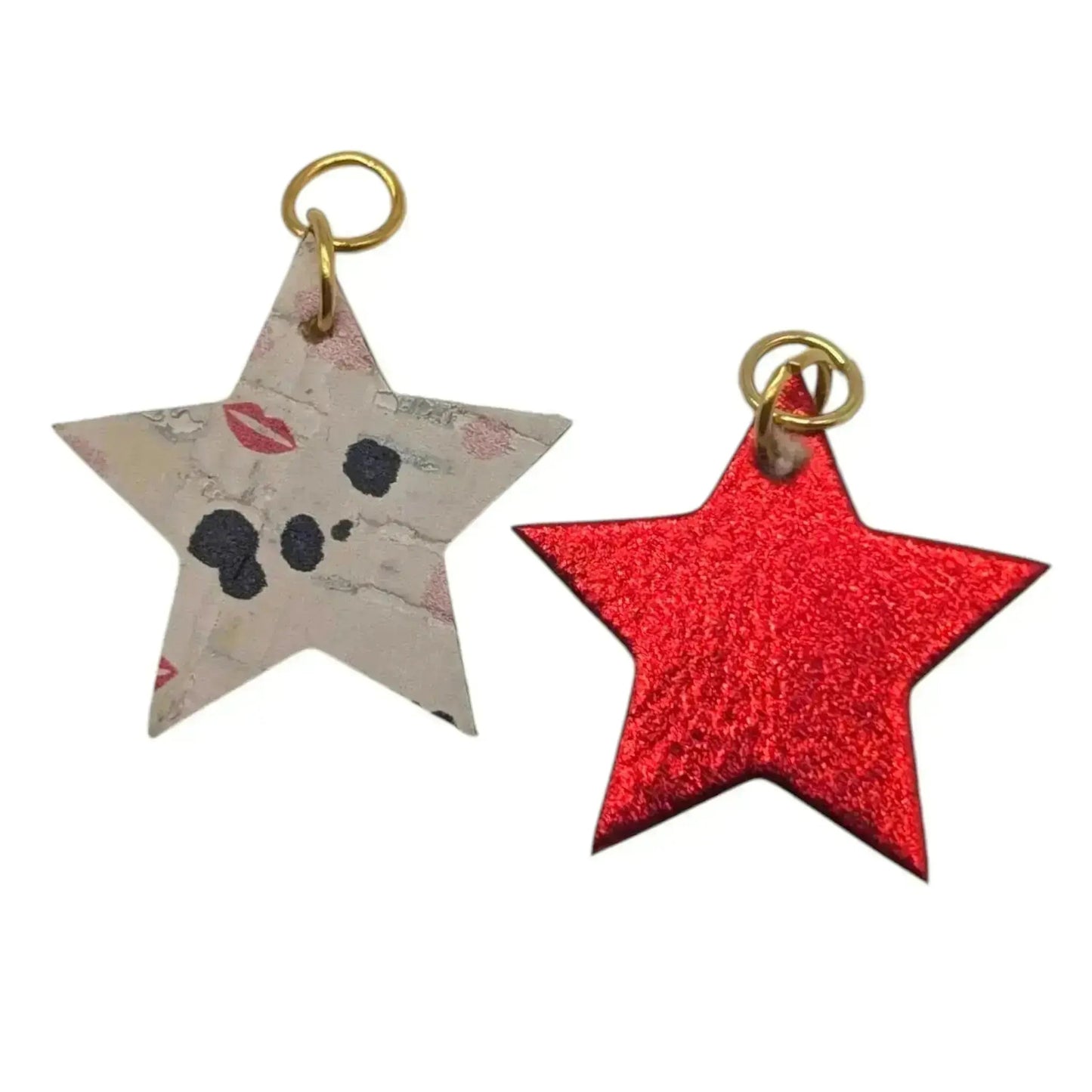 Red and flash mini star cork charms - Trend Tonic