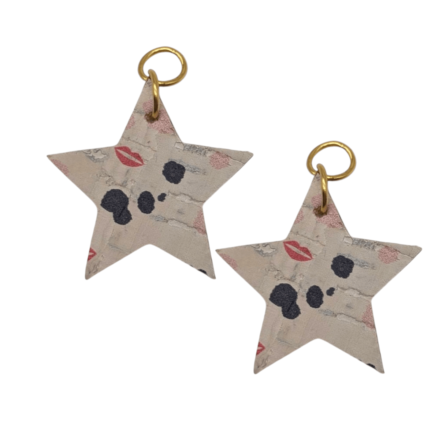 Red and flash mini star cork charms - Trend Tonic