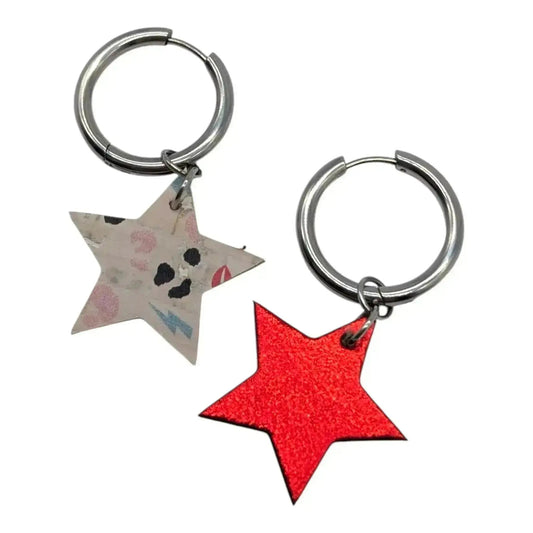 Red and flash mini star cork charms - Trend Tonic