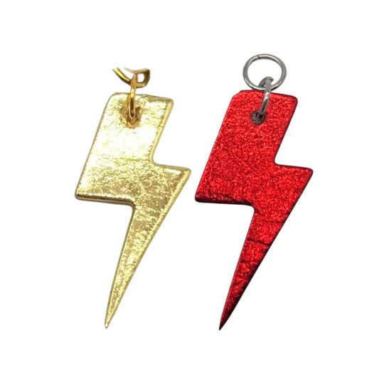 Red and Gold mini lightning bolt cork charms - Trend Tonic
