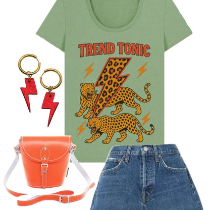 Red and Gold mini lightning bolt cork charms - Trend Tonic