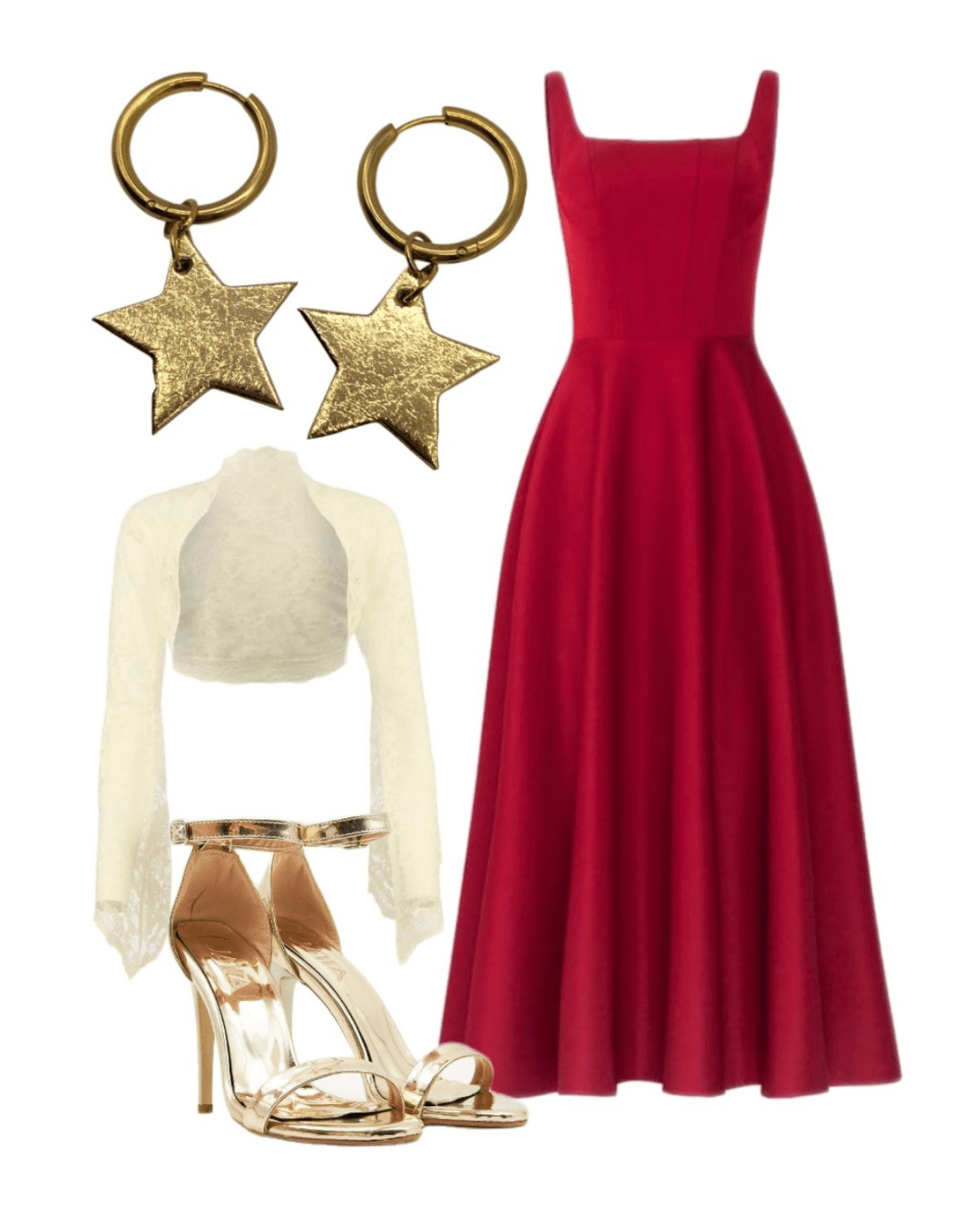 Red and gold mini star cork charms - Trend Tonic