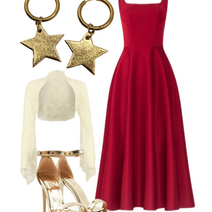 Red and gold mini star cork charms - Trend Tonic