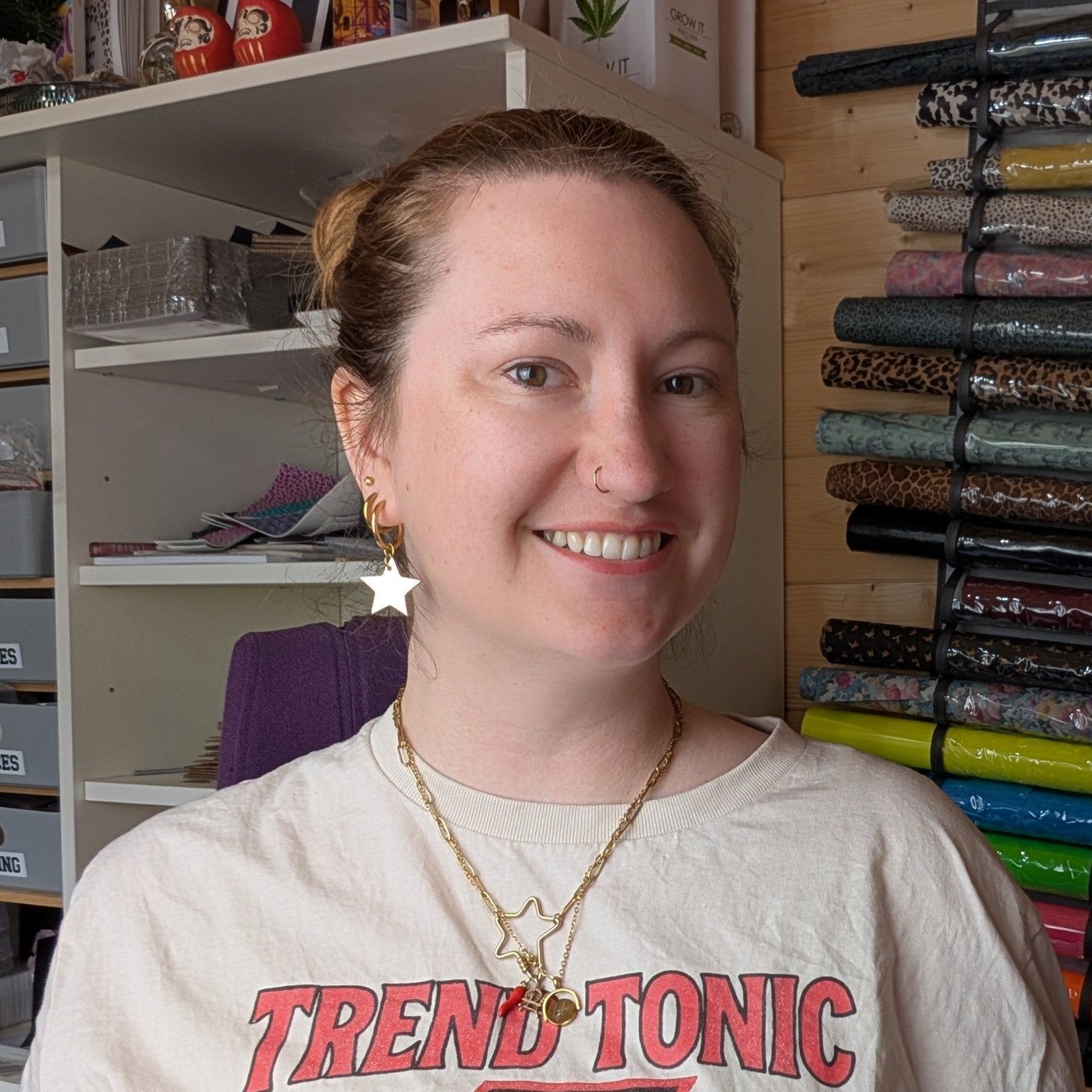 a woman smiling at camera