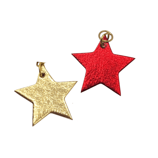 Red and gold mini star cork charms - Trend Tonic