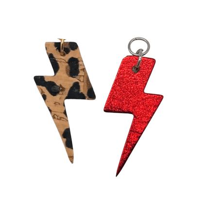 Red and leopard mini lightning bolt cork charms - Trend Tonic