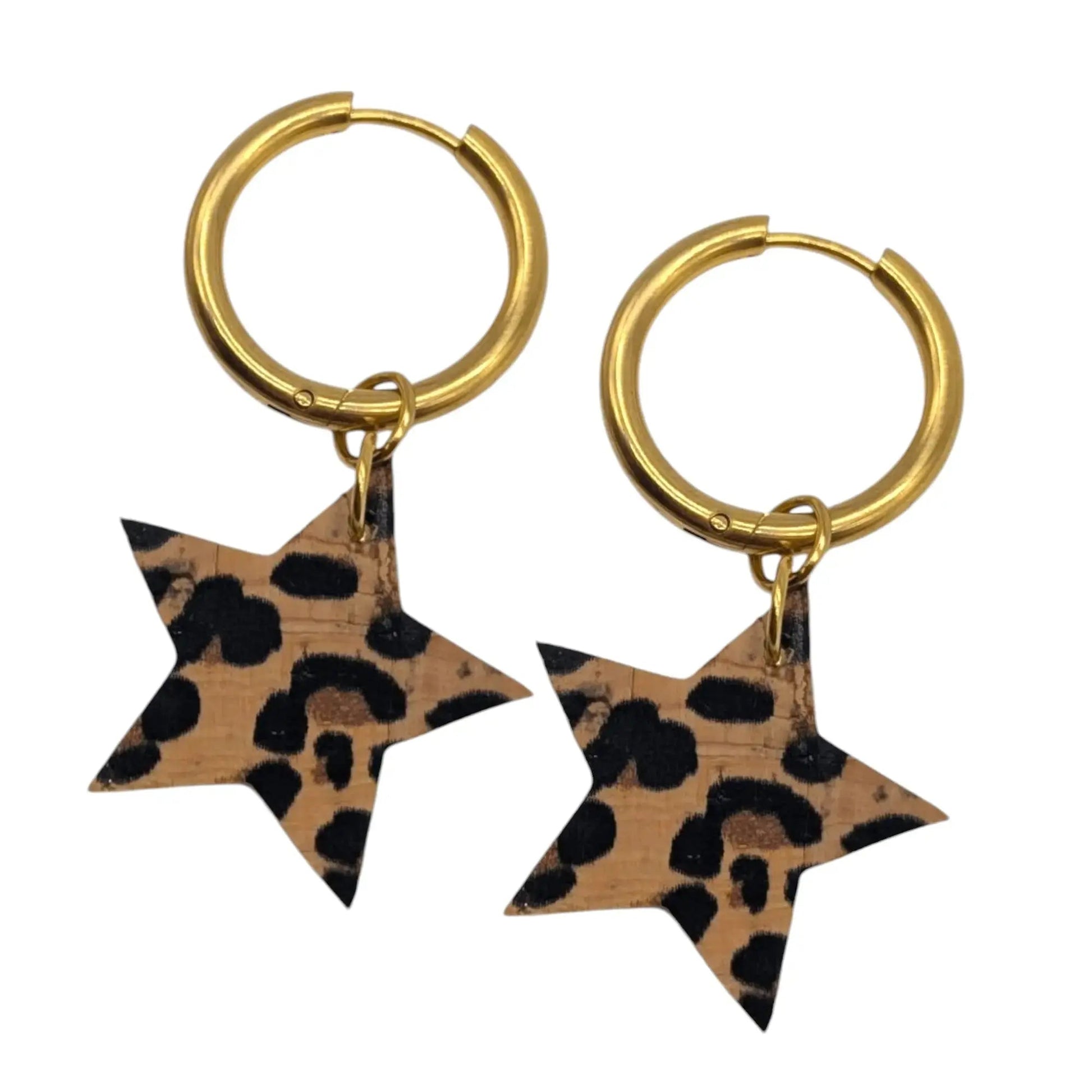 Red and leopard mini star cork charms - Trend Tonic
