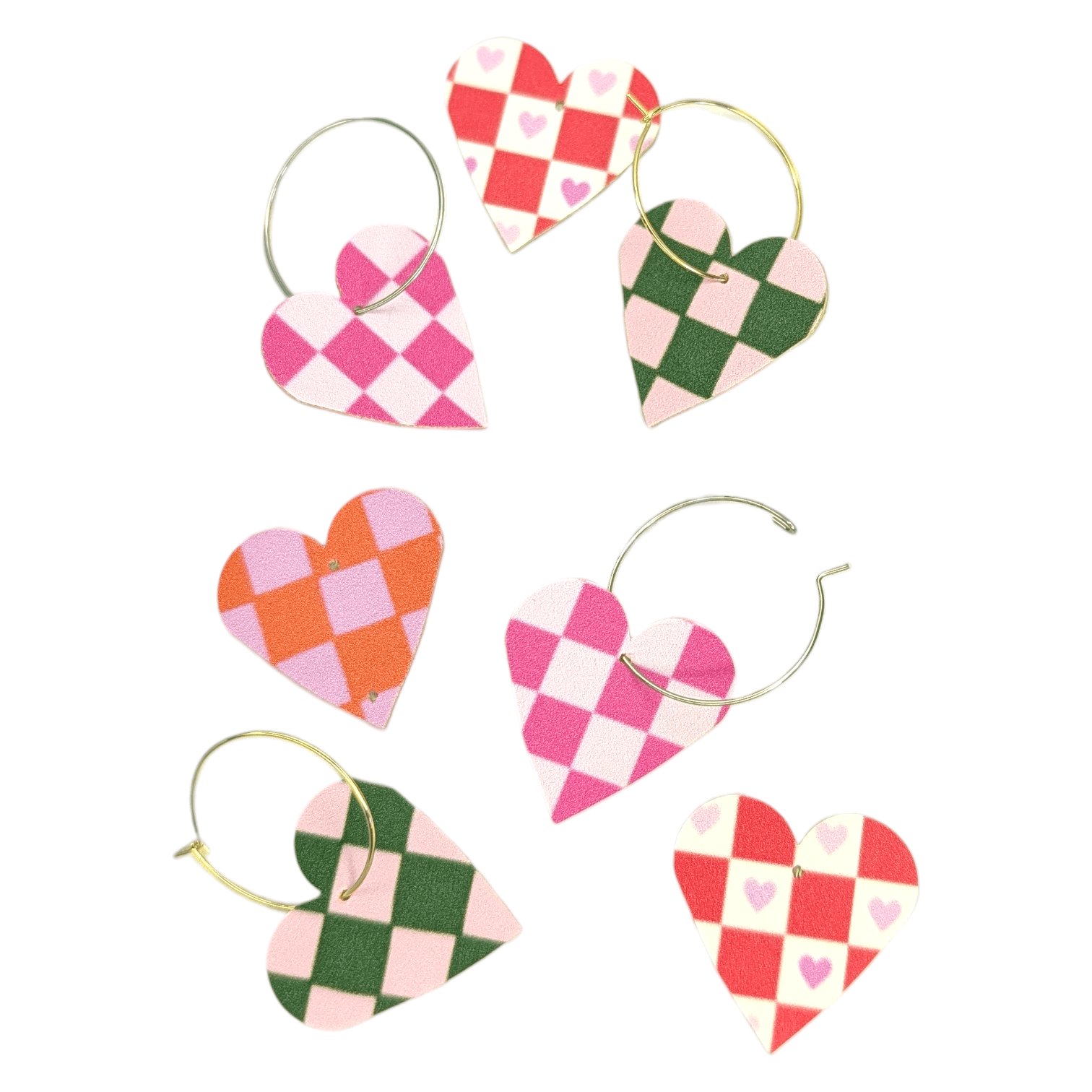 Red and white checked hearts - Trend Tonic