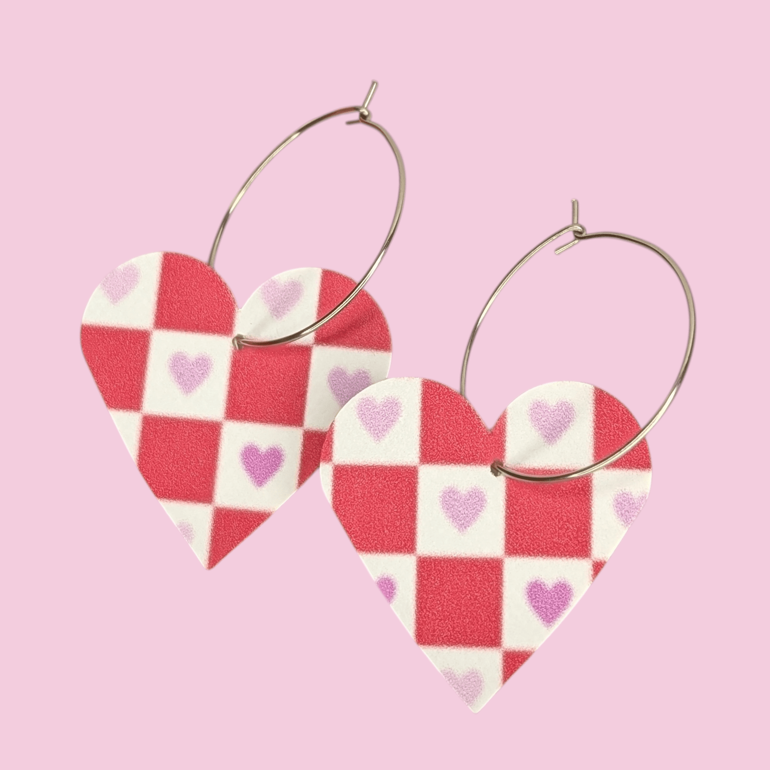 Red and white checked hearts - Trend Tonic