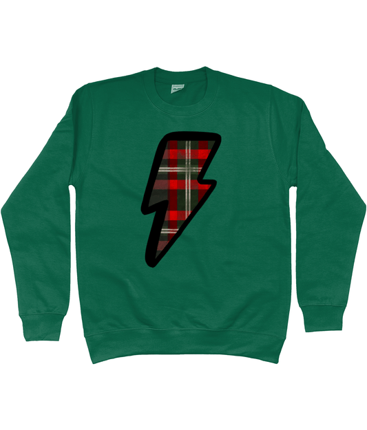 Red tartan lightning bolt sweatshirt - Trend Tonic