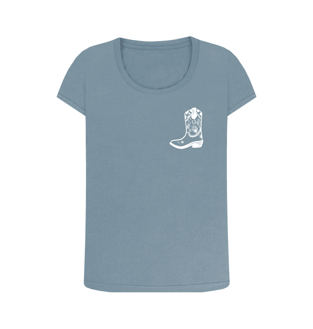 Stone Blue Printed T-shirt Front