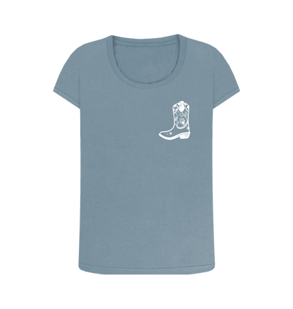 Stone Blue Printed T-shirt Front