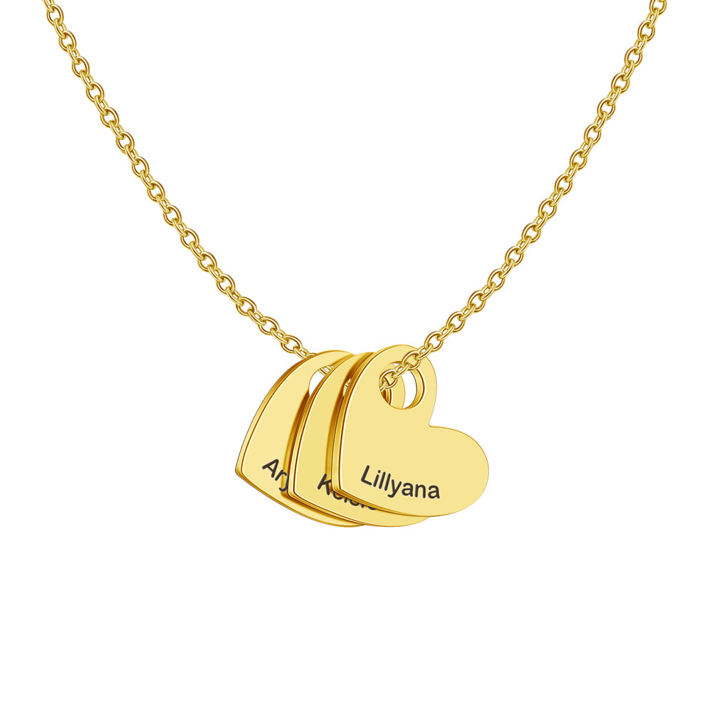 Engraved heart charms