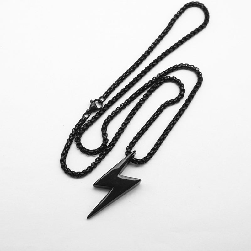 Long chunky lightning bolt necklace