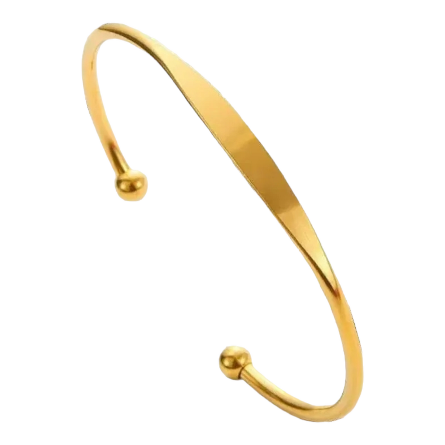 Engraved Gold Torque bangle