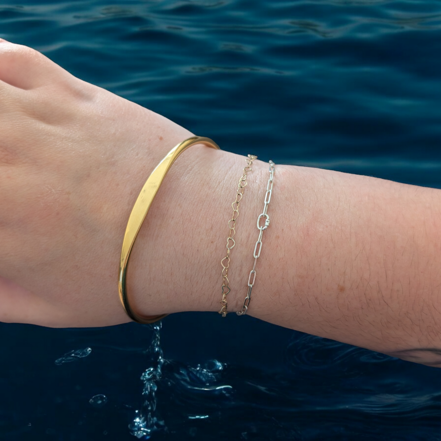 Engraved Gold Torque bangle