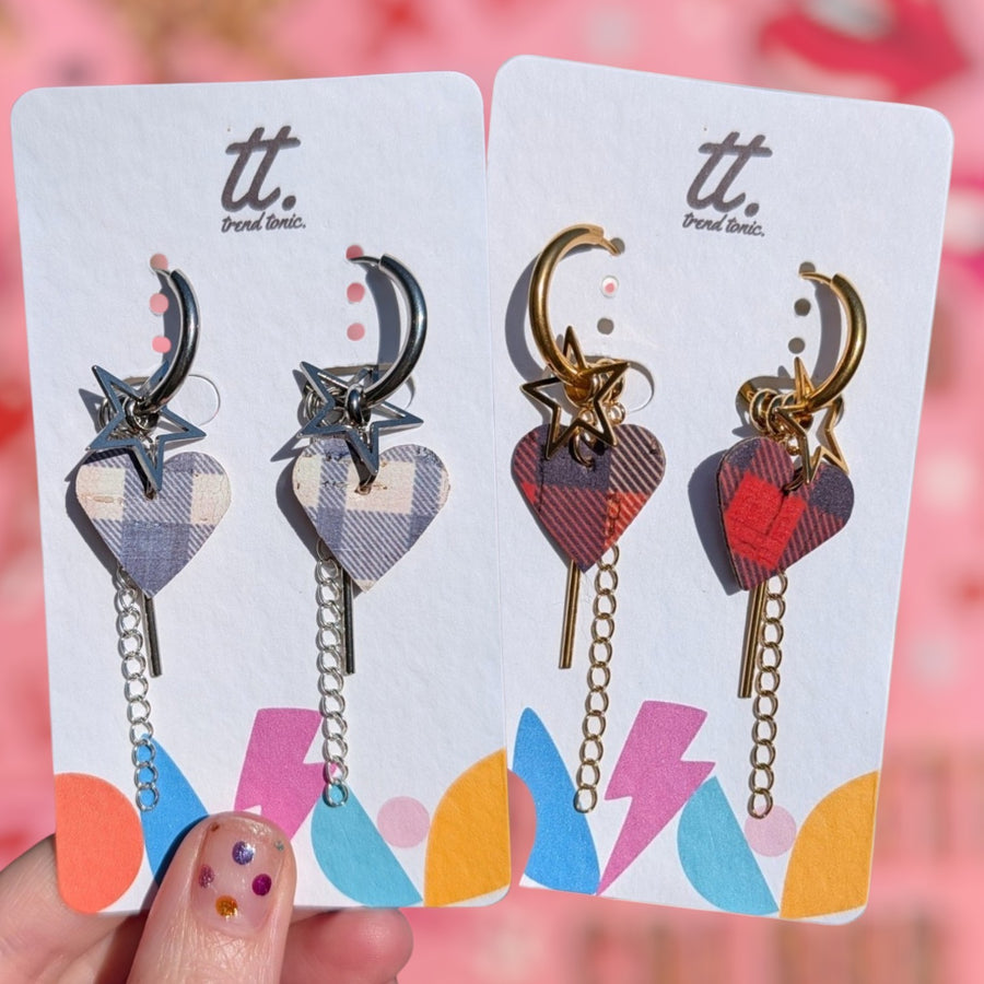 Tartan Heart star charm set