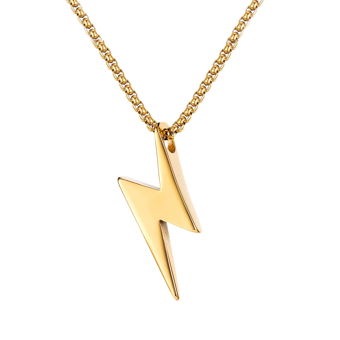 Long chunky lightning bolt necklace