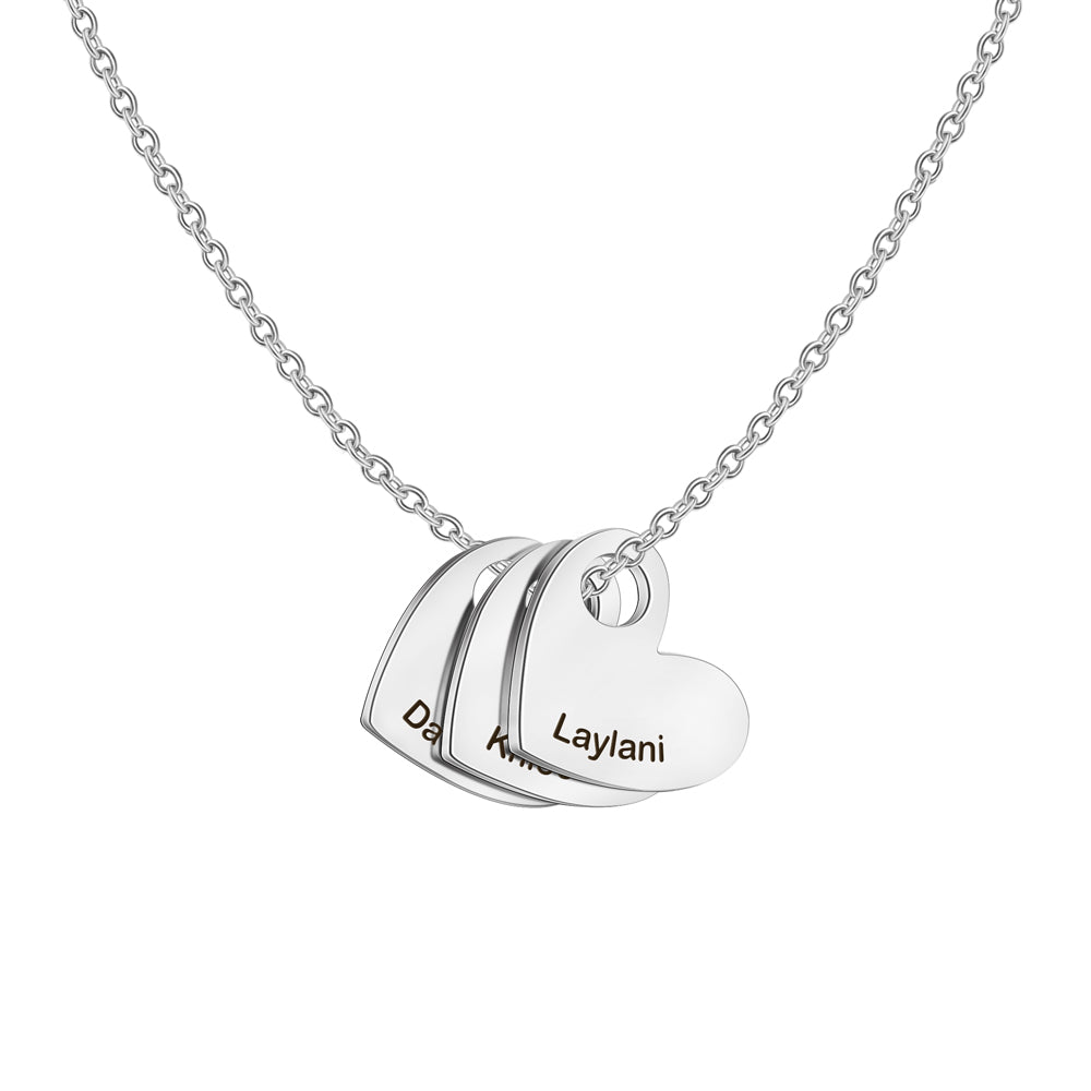 Engraved heart charms