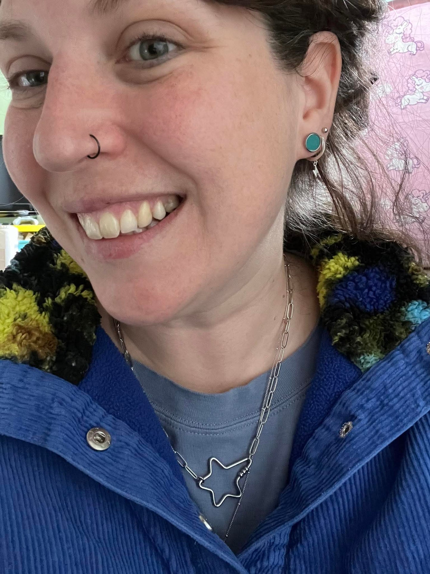 Star carabiner charm collector necklace
