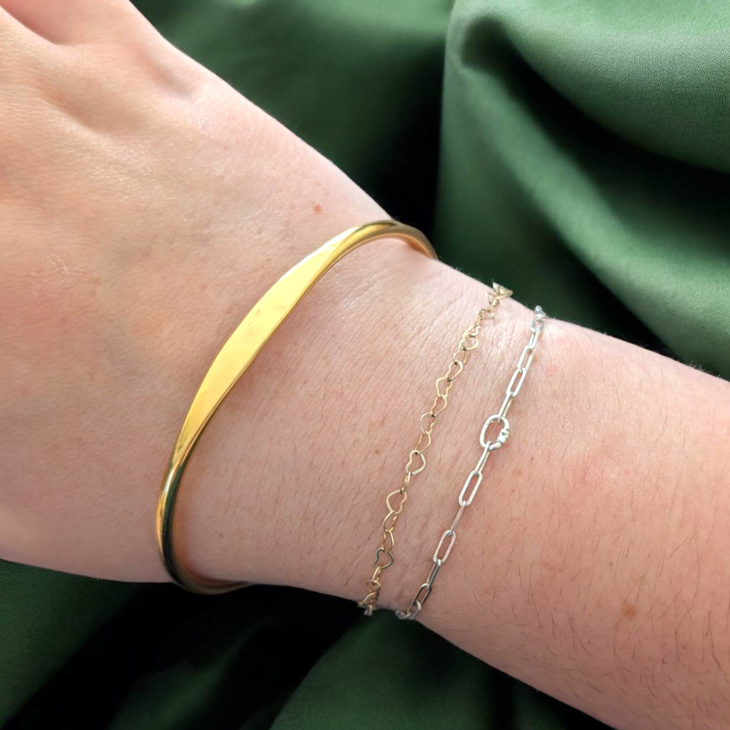 Engraved Gold Torque bangle