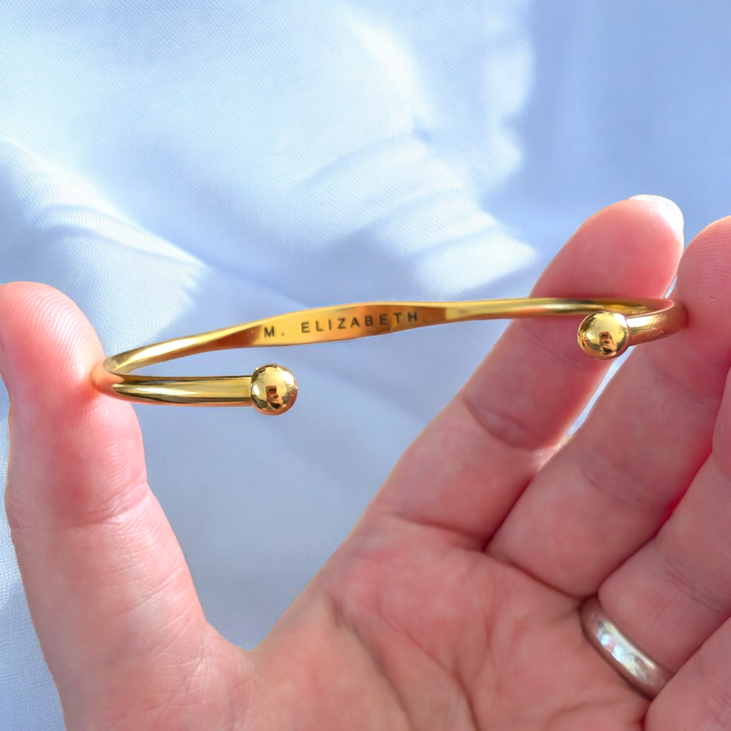 Engraved Gold Torque bangle