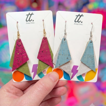 Shard Cork Earrings - Trend Tonic