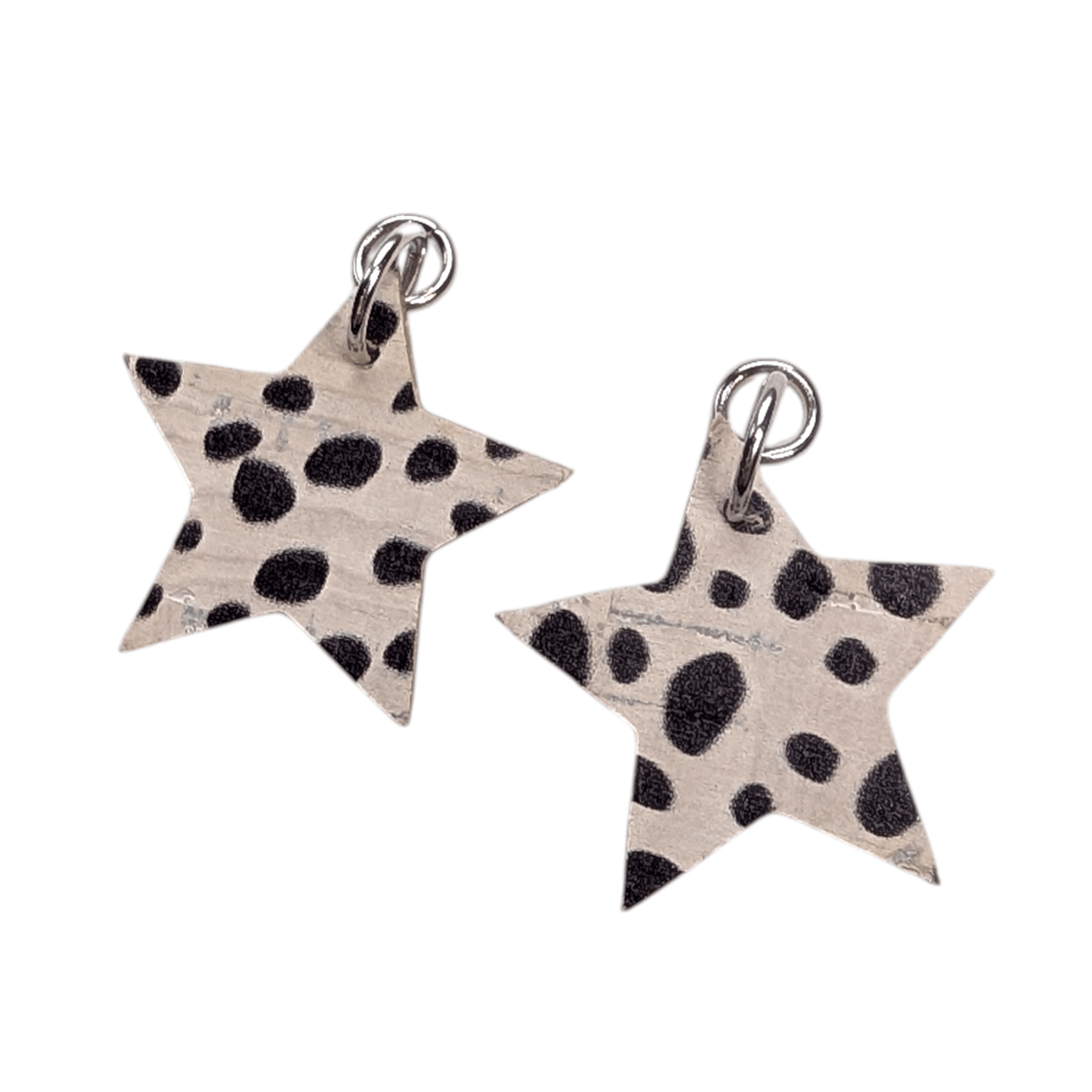 Silver and dalmation mini star cork charms - Trend Tonic