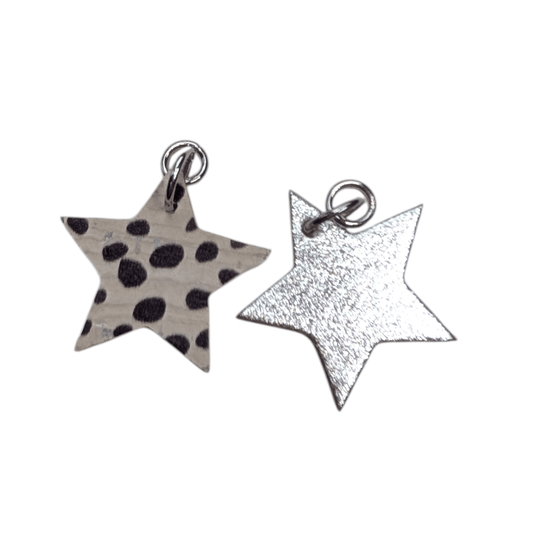Silver and dalmation mini star cork charms - Trend Tonic